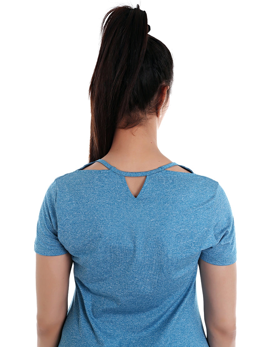 LOSHA EASY MOVEMENT REGULAR FIT T-SHIRT-TURQUOISE BLUE