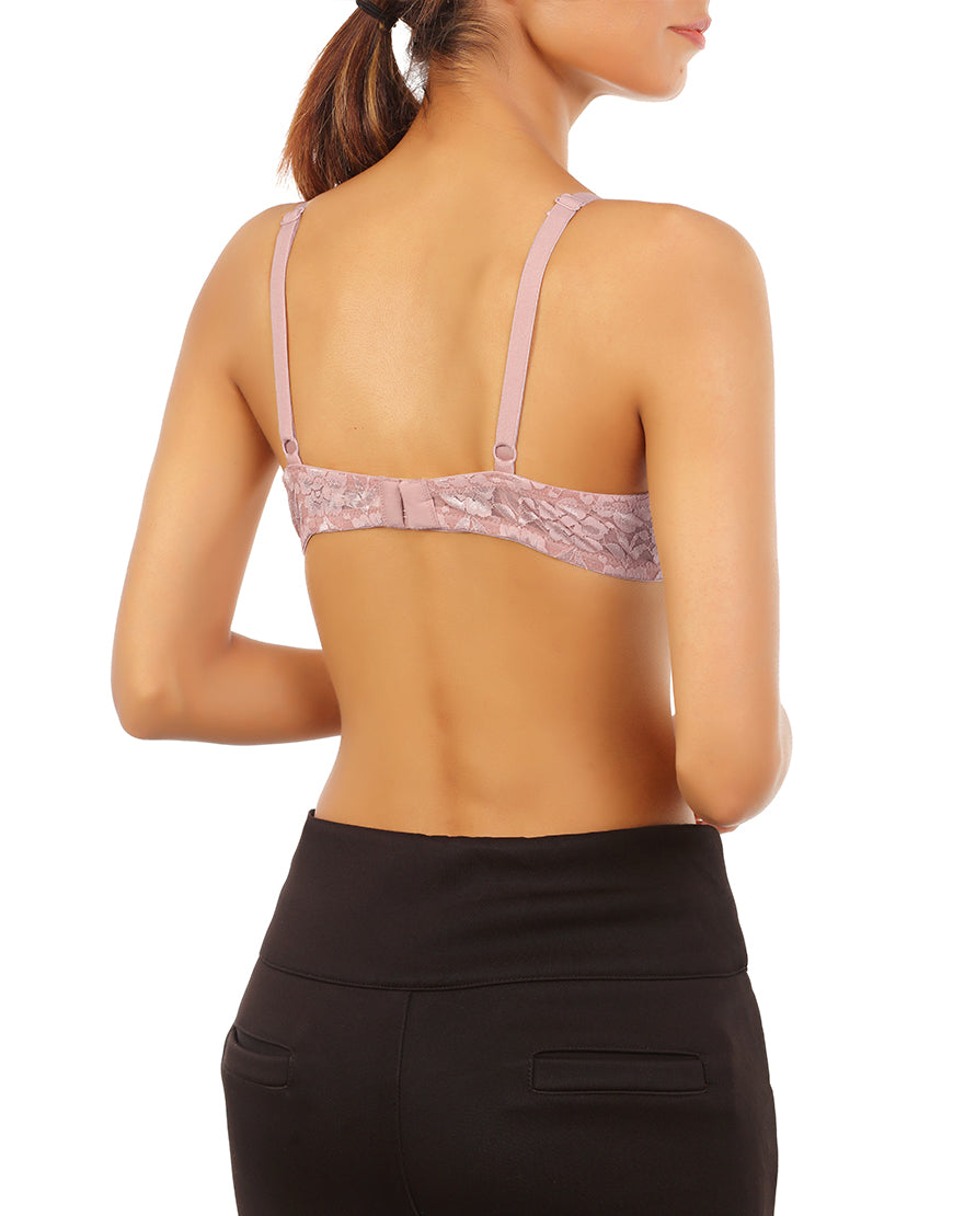 LOSHA COTTON UNDERWIRED LIGHTLY PADDED T-SHIRT BRA-DAWN PINK