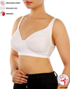 LOSHA COTTON FULL COVERAGE SINGLE LAYERED WIRE-FREE BRA -WHITE