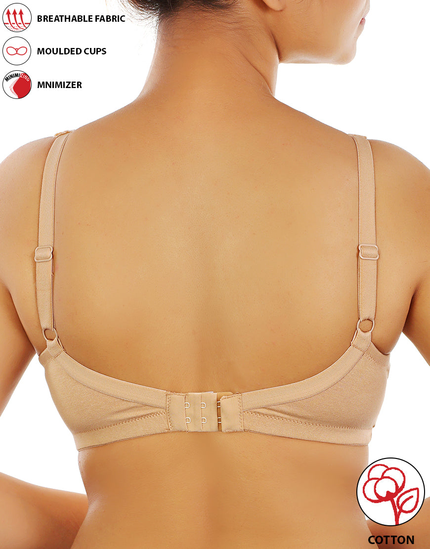 LOSHA COTTON FULL COVERAGE SINGLE LAYERED WIRE-FREE BRA -SKIN