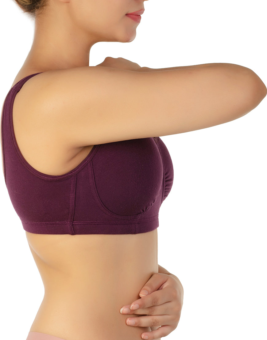 DOUBLE LAYERED MODAL STAY AT HOME / MATERNITY / SLEEP BRA-GRAPE WINE