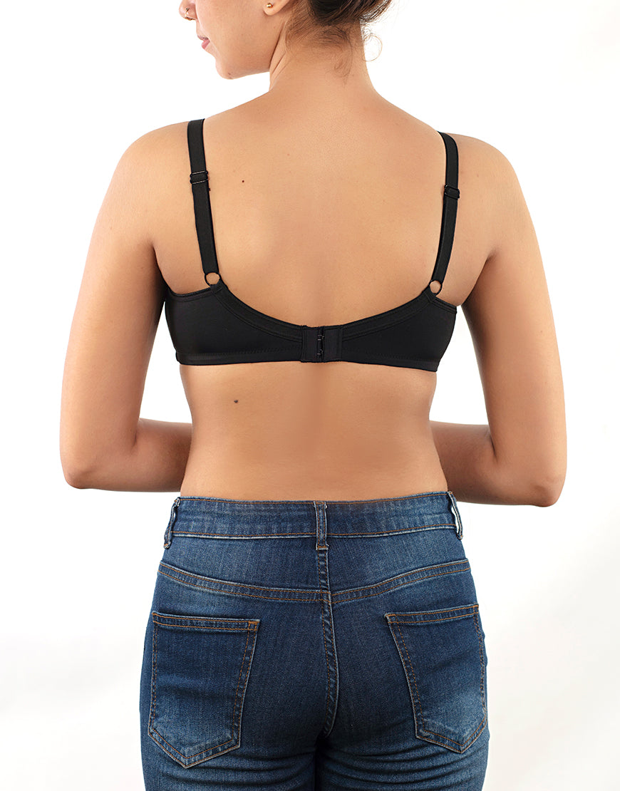 LOSHA TRUE CURVE WIREFREE MINIMIZER BRA-ROEBUCK BLACK