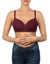 LOSHA SIDE SMOOTHING BIO WASHED ANTI BACTERIAL COTTON WIRELESS T-SHIRT BRA-MAROON