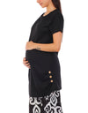 LOSHA MOMMY SHORT SLEEVE COTTON MATERNITY T-SHIRT-BLACK